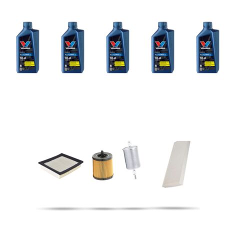 Kit tagliando 4 FILTRI e 5L OLIO compatibile con Opel Vectra C 2.2i 16v 108kw dal 2002