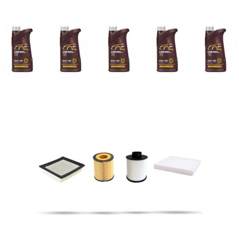 Kit tagliando 4 FILTRI e 5L OLIO compatibile con Opel Zafira B 1.9 Cdti 88kw dal 2005