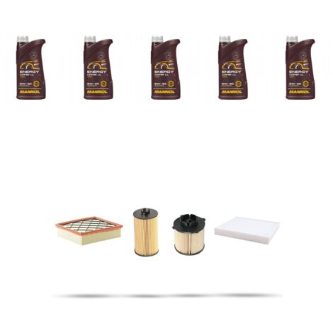 Kit tagliando 4 FILTRI e 5L OLIO compatibile con Opel Zafira C Tourer 1.6 CDTI 88kw dal 2014