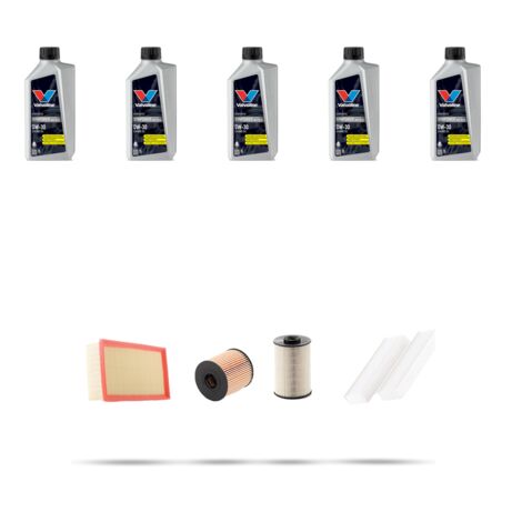 Kit tagliando 4 FILTRI e 5L OLIO compatibile con Peugeot 3008 2.0 HDI 120kw dal 2009