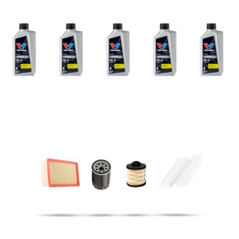 Kit tagliando 4 FILTRI e 5L OLIO compatibile con Peugeot 3008 II 2.0 BluHDI 110kw Dal 2016