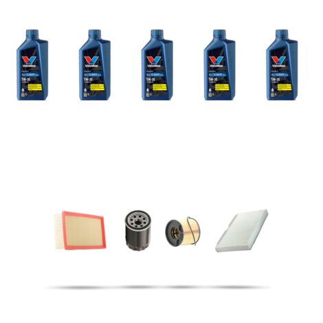 Kit tagliando 4 FILTRI e 5L OLIO compatibile con Peugeot 307 2.0 HDI 66kw dal 2001
