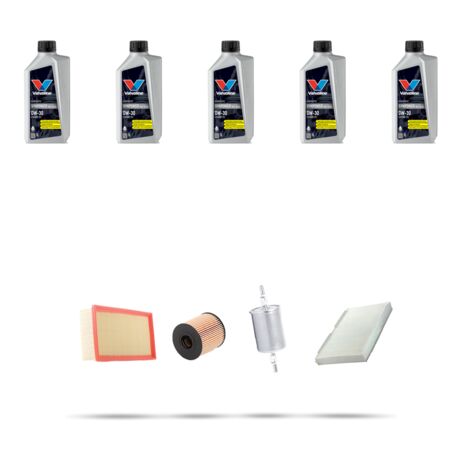 Kit tagliando 4 FILTRI e 5L OLIO compatibile con Peugeot 308 1.6 16v 110kw Dal 2007