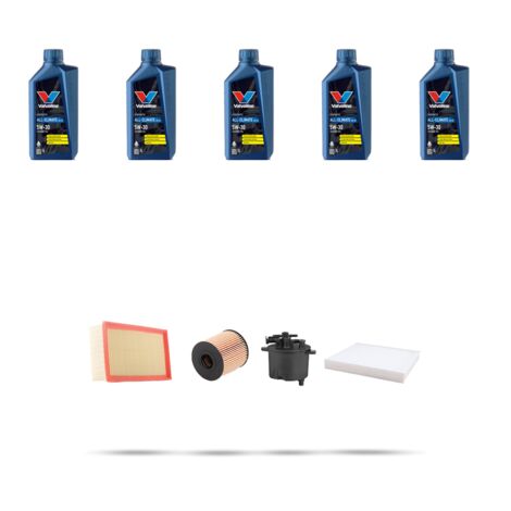 Kit tagliando 4 FILTRI e 5L OLIO compatibile con Peugeot 407 2.2 Hdi 125kw dal 2006