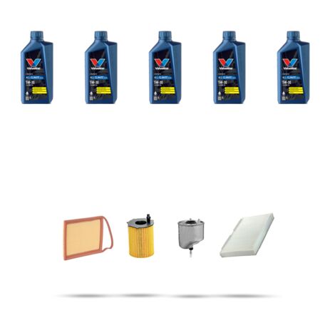 Kit tagliando 4 FILTRI e 5L OLIO compatibile con Peugeot 408 1.6 HDI 84kw dal 2016