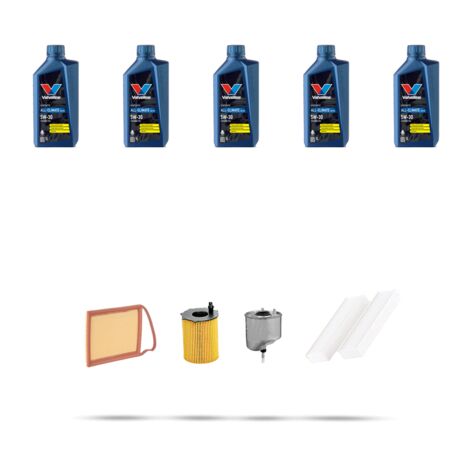 Kit tagliando 4 FILTRI e 5L OLIO compatibile con Peugeot 5008 1.6 HDI 84kw dal 2013