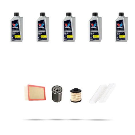 Kit tagliando 4 FILTRI e 5L OLIO compatibile con Peugeot 5008 II (P87) 2.0 BlueHDI 100kw dal 2016