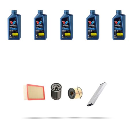 Kit tagliando 4 FILTRI e 5L OLIO compatibile con Peugeot 607 2.0 HDi 79kw dal 2001