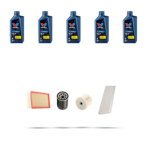 Kit tagliando 4 FILTRI e 5L OLIO compatibile con Peugeot 807 2.0 HDI FAP 79kw dal 2006