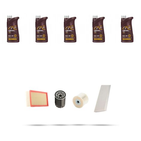 Kit tagliando 4 FILTRI e 5L OLIO compatibile con Peugeot 807 2.0 HDI FAP 79kw dal 2006