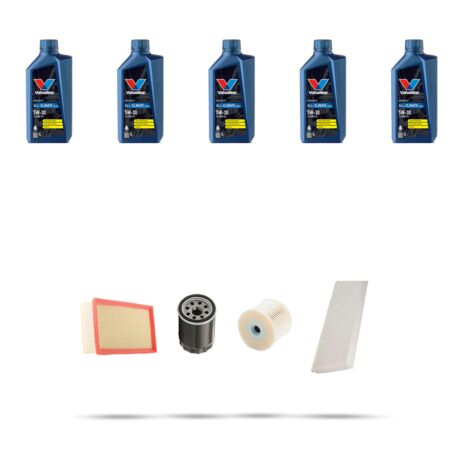 Kit tagliando 4 FILTRI e 5L OLIO compatibile con Peugeot 807 2.2 HDI FAP 100kw dal 2002 al 2006