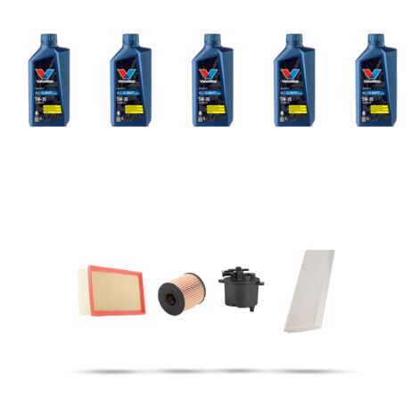Kit tagliando 4 FILTRI e 5L OLIO compatibile con Peugeot 807 2.2 HDI FAP 125kw dal 2007