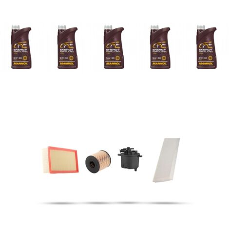 Kit tagliando 4 FILTRI e 5L OLIO compatibile con Peugeot 807 2.2 HDI FAP 125kw dal 2007
