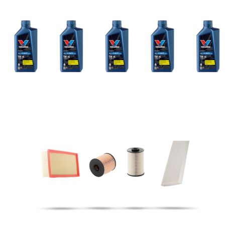 Kit tagliando 4 FILTRI e 5L OLIO compatibile con Peugeot Expert II 2.0 HDI 94kw dal 2011
