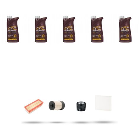 Kit tagliando 4 FILTRI e 5L OLIO compatibile con Renault Captur (J5,H5) 1.5 DCI 110 81kw dal 2015