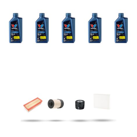 Kit tagliando 4 FILTRI e 5L OLIO compatibile con Renault Captur (J5,H5) 1.5 DCI 110 81kw dal 2015