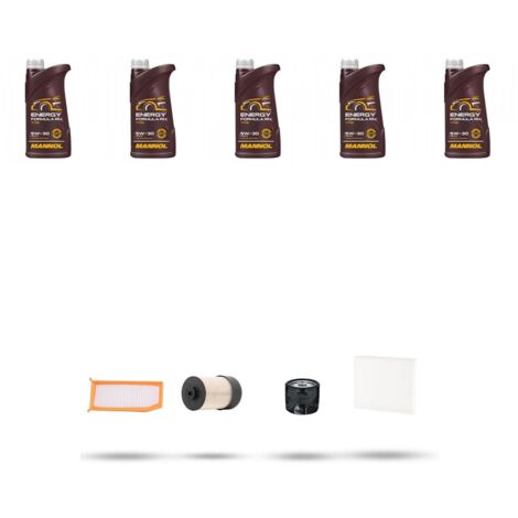 Kit tagliando 4 FILTRI e 5L OLIO compatibile con Renault Captur (J5,H5) 1.5 DCI 90 66kw dal 2013
