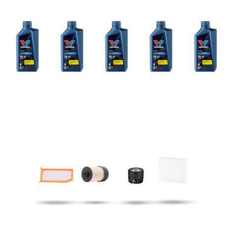 Kit tagliando 4 FILTRI e 5L OLIO compatibile con Renault Captur (J5,H5) 1.5 DCI 90 66kw dal 2013