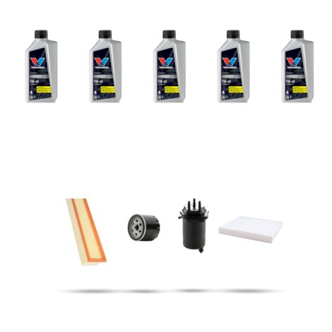 Kit tagliando 4 FILTRI e 5L OLIO compatibile con Renault Clio II 1.5 dci 50kw Dal 2004