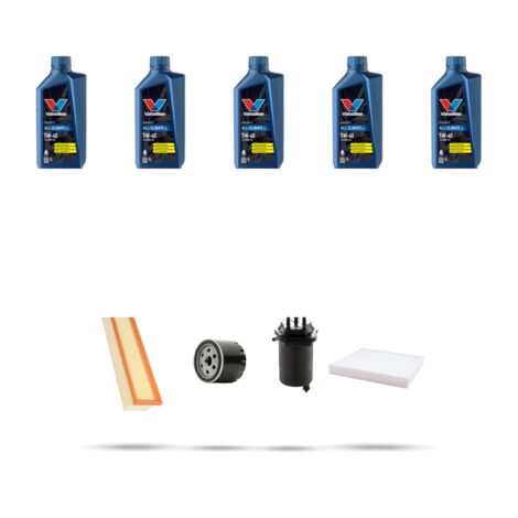 Kit tagliando 4 FILTRI e 5L OLIO compatibile con Renault Kangoo 1.5 dci 48kw dal 2001