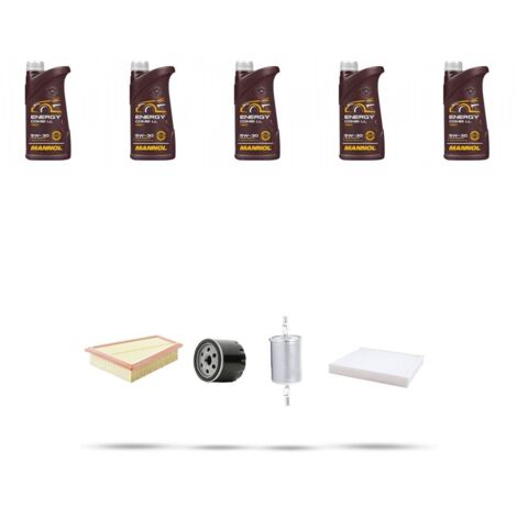 Kit tagliando 4 FILTRI e 5L OLIO compatibile con Renault Kangoo 1.6 16v 60kw dal 2006