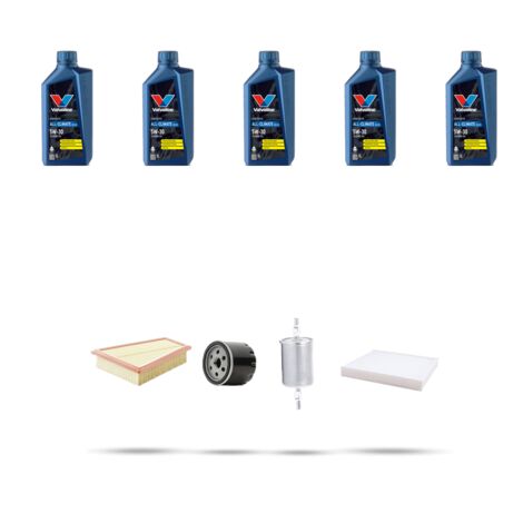 Kit tagliando 4 FILTRI e 5L OLIO compatibile con Renault Kangoo 1.6 16v 60kw dal 2006