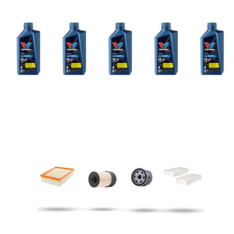 Kit tagliando 4 FILTRI e 5L OLIO compatibile con Renault Kangoo II 1.5 Dci 50kw Dal 2008 al 2010