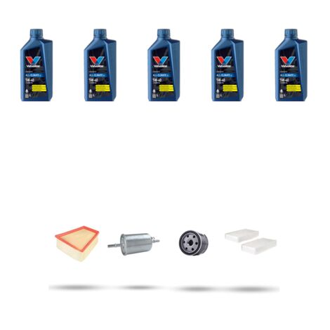 Kit tagliando 4 FILTRI e 5L OLIO compatibile con Renault Kangoo II 1.6 16V 78kw Dal 2008