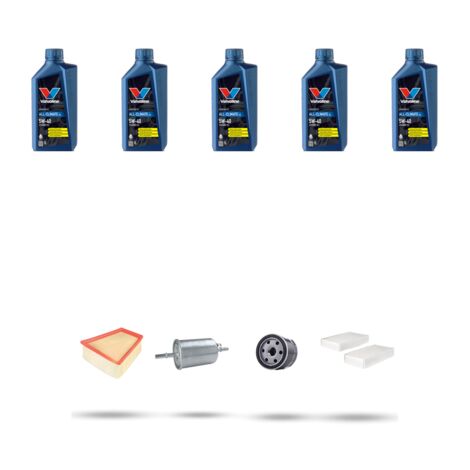 Kit tagliando 4 FILTRI e 5L OLIO compatibile con Renault Kangoo II 1.6 16V LPG 78kw Dal 2008