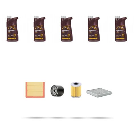 Kit tagliando 4 FILTRI e 5L OLIO compatibile con Renault Laguna II 1.9 dci 68kw dal 2004