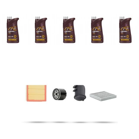 Kit tagliando 4 FILTRI e 5L OLIO compatibile con Renault Laguna II 1.9 dci 79kw dal 2000