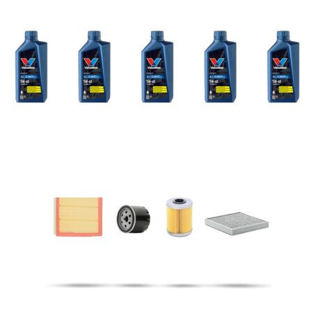 Kit tagliando 4 FILTRI e 5L OLIO compatibile con Renault Laguna II 1.9 dci 81kw dal 2005