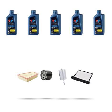 Kit tagliando 4 FILTRI e 5L OLIO compatibile con Renault Megane II 1.4 16v 72kw Dal 2002
