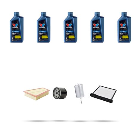 Kit tagliando 4 FILTRI e 5L OLIO compatibile con Renault Megane II 1.6 16v 77kw Dal 2005