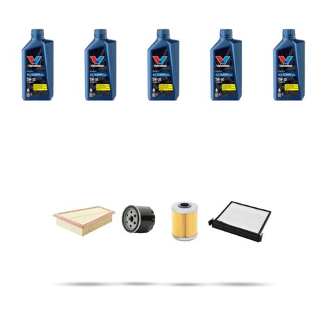 Kit tagliando 4 FILTRI e 5L OLIO compatibile con Renault Megane II 1.9 dci 96kw Dal 2005
