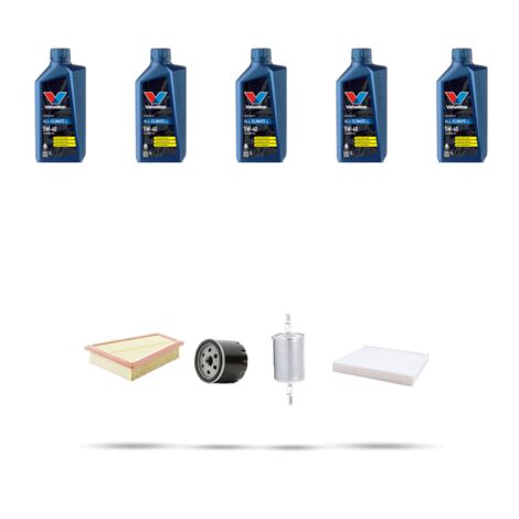 Kit tagliando 4 FILTRI e 5L OLIO compatibile con Renault Megane III 1.6 16V 74Kw dal 2008