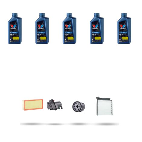 Kit tagliando 4 FILTRI e 5L OLIO compatibile con Renault Modus / Grand Modus 1.5 DCI 50kw Dal 2004
