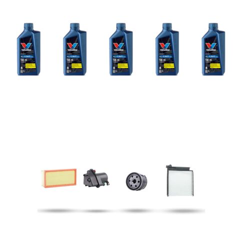 Kit tagliando 4 FILTRI e 5L OLIO compatibile con Renault Modus / Grand Modus 1.5 DCI 63kw Dal 2010