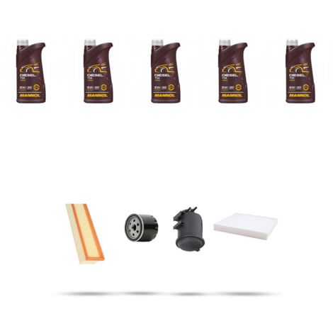 Kit tagliando 4 FILTRI e 5L OLIO compatibile con Renault Scenic I 1.9 dci 75kw Dal 2000