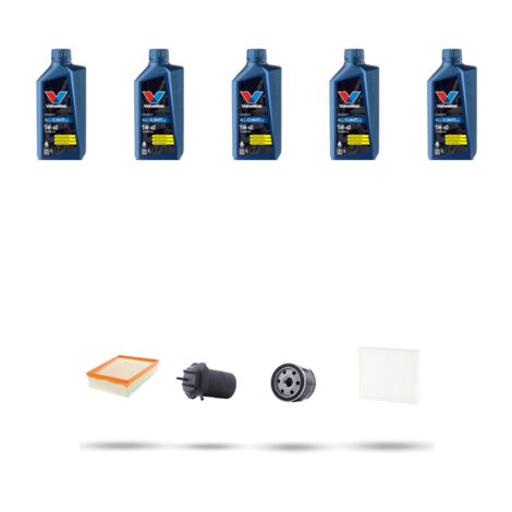 Kit tagliando 4 FILTRI e 5L OLIO compatibile con Renault Scenic II / Grand Scenic 1.5 Dci 60kw Dal 2003 al 2005