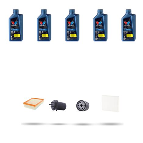 Kit tagliando 4 FILTRI e 5L OLIO compatibile con Renault Scenic II / Grand Scenic 1.5 Dci 74kw Dal 2003 al 2005