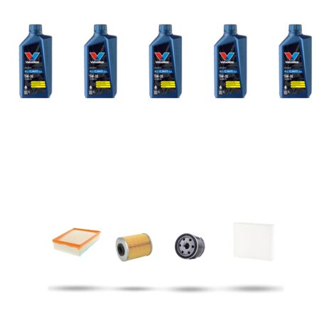Kit tagliando 4 FILTRI e 5L OLIO compatibile con Renault Scenic II / Grand Scenic 1.9 Dci 81kw Dal 2005