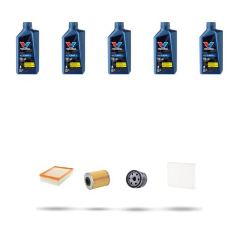 Kit tagliando 4 FILTRI e 5L OLIO compatibile con Renault Scenic II / Grand Scenic 1.9 Dci 88kw Dal 2003 al 2005