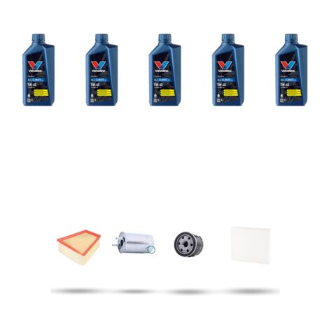 Kit tagliando 4 FILTRI e 5L OLIO compatibile con Renault Scenic III / Grand Scenic (JZ16) 1.5 DCI 70kw Dal 2010