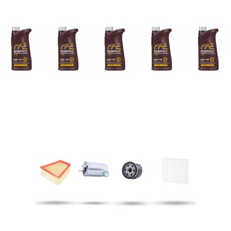Kit tagliando 4 FILTRI e 5L OLIO compatibile con Renault Scenic III / Grand Scenic (JZ16) 1.5 DCI 81kw Dal 2009