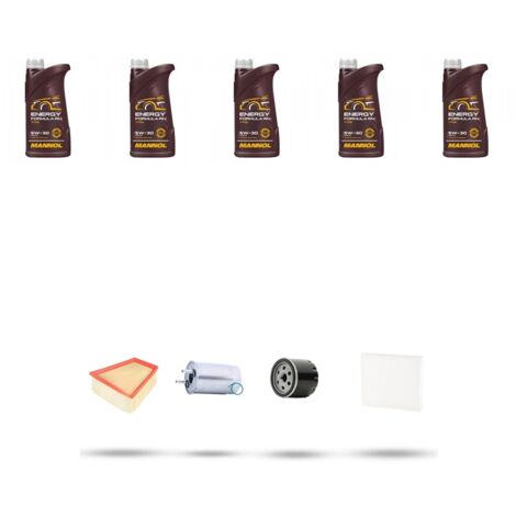 Kit tagliando 4 FILTRI e 5L OLIO compatibile con Renault Scenic III / Grand Scenic (JZ16) 1.9 DCI 96kw Dal 2009