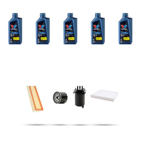 Kit tagliando 4 FILTRI e 5L OLIO compatibile con Renault Thalia 1.5 dci 48kw Dal 2002