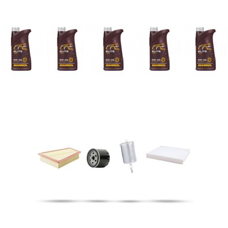 Kit tagliando 4 FILTRI e 5L OLIO compatibile con Renault Thalia 1.6 16v 79kw Dal 2002