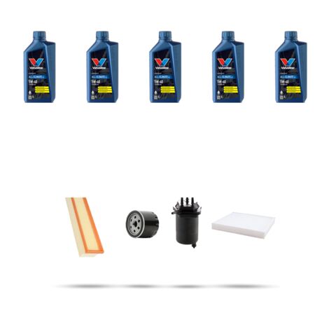 Kit tagliando 4 FILTRI e 5L OLIO compatibile con Renault Thalia II 1.5 dci 62kw Dal 2008