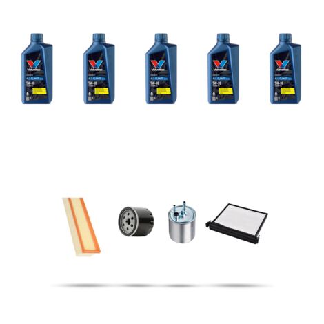 Kit tagliando 4 FILTRI e 5L OLIO compatibile con Renault Twingo II 1.5 dci 62kw Dal 2008